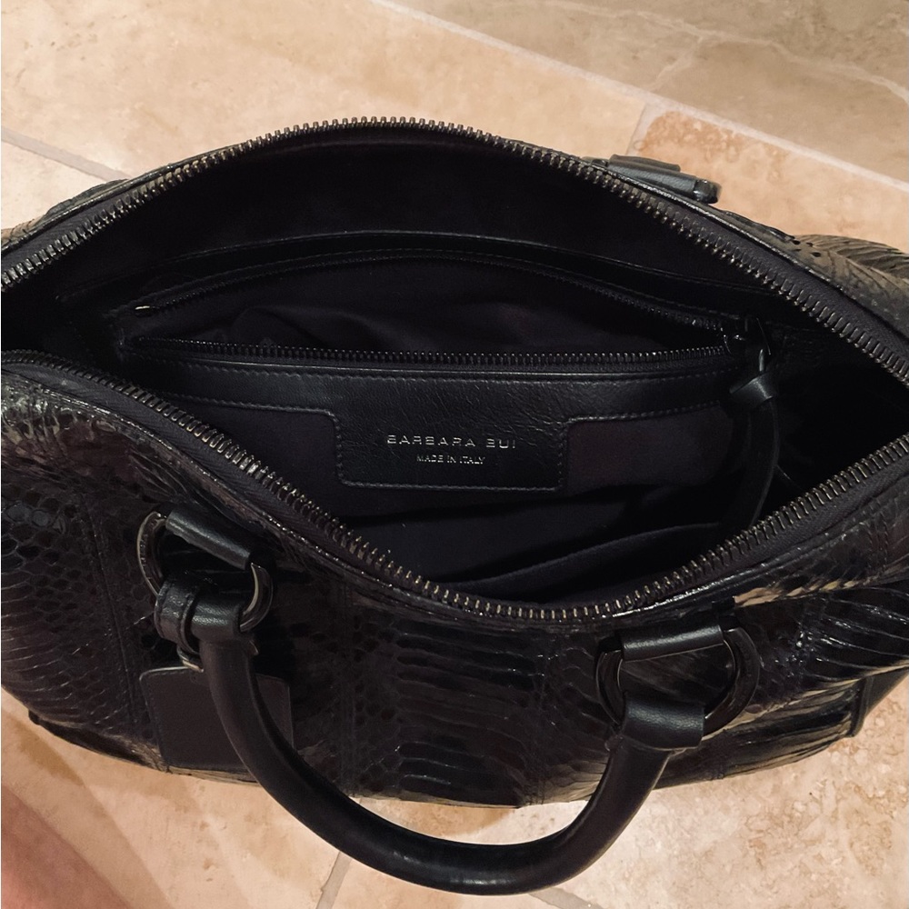 Barbara Bui Black Python Bowling Bag Excellent Co… - image 3